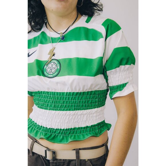 Rework Shirred Nike Celtic FC Football Jersey S/M - Picture 5 of 9
